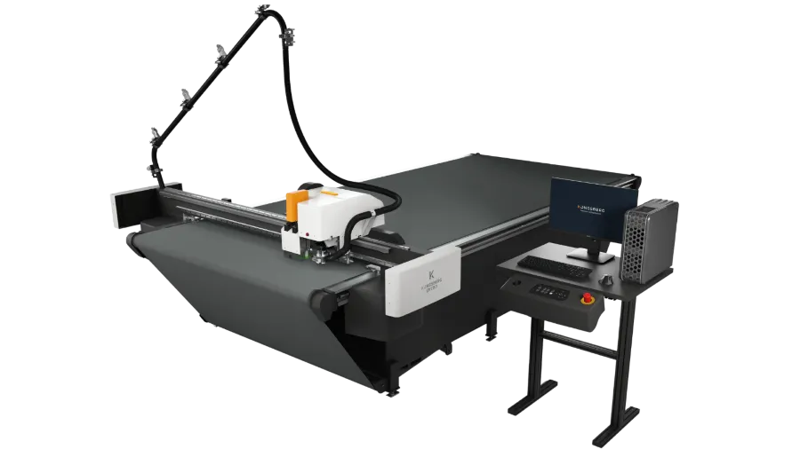 Table de découpe Kongsberg Entro 24 avec convoyeur — KSB France